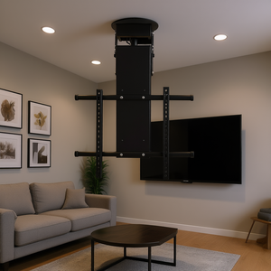 Soporte de techo motorizado eléctrico para TV de 32-70 pulgadas, VESA máximo 24 x 24, soporte ajustable abatible de acero para TV - Product Image 2