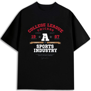 Camiseta College League Chicago para hombre, 100% algodón, corte regular, diseño deportivo - Product Image 1