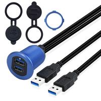 Nuevo Soporte Impermeable para Tablero de Auto con Luz LED, Cable de Extensión USB 3.0 Doble con Trenzado de PVC para Computadora, Auto, Camioneta, Barco