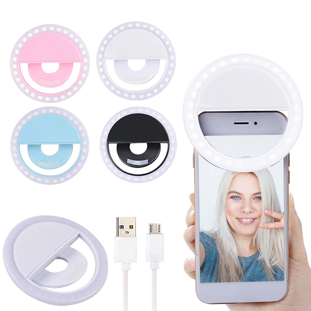 High Quality Portable Rechargeable USB Clip Camera Video Mobile Phone Rechargeable Selfie Ring Light
