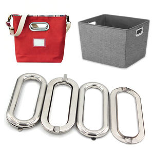 Poignée ovale en fer robuste avec œillets en métal argenté mat pour sacs à main et boîtes de rangement 88mm/75mm - Product Image 1