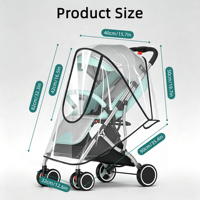 Housse de pluie universelle pour poussette, imperméable, transparente, anti-poussière, coupe-vent, respirante, protection pour poussette de bébé