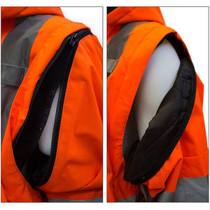 سترة واقية عاكسة من الرياح من ZUJA لسلامة البناء ، سترة رجالية برتقالية عامل شتوي عالي الوضوح 10 جاكيت - Product Image 4
