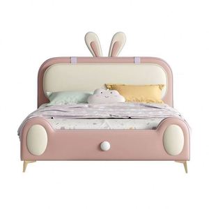เตียงจัดเก็บของสำหรับเจ้าหญิงกระต่ายน่ารักกรอบเดียวทำจากไม้เนื้อแข็งเฟอร์นิเจอร์ห้องนอนสำหรับเด็กผู้หญิงหรูหรา - Product Image 6