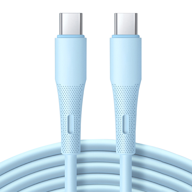 Factory OEM Soft Silicone 1M 2.4A 27W 60W USB Type C to C Super Fast Charge Type-C C-L IP Mic Cable Fast USB C to C Cable