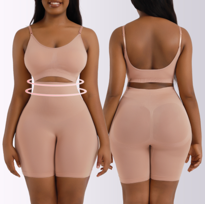 High-Waist Tummy-Control Brief (LJ-33156): side profile showing zones and edge stability