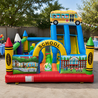 Château gonflable commercial pour enfants avec toboggan, structure de saut robuste, aire de jeux gonflable pour la location