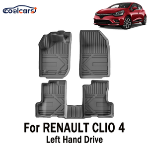 <span class=keywords><strong>Tappetini</strong></span> per Auto RENAULT <span class=keywords><strong>CLIO</strong></span> <span class=keywords><strong>4</strong></span> Guida a Sinistra, TPE Resistente per Tutte le Stagioni, Spessore 3,5mm, 3 Pezzi, Antiscivolo, Heavy Duty, Coolcars - Product Image 1