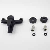 Ensemble de robinetterie de douche murale le plus populaire, en laiton noir durable, avec jet de pluie, monocommande et fonction de mesure