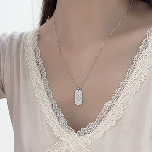 Collier pendentif en argent S925 avec inscription porte-bonheur, tendance nationale pour femme, bijou porte-bonheur, chaîne de clavicule - Product Image 2