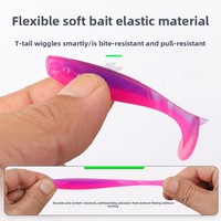 Leurres souples en silicone T-Tail pour la pêche au bar, à la perche et au zander - Pack de 10 leurres à coulée lente pour la pêche au fond, sans hameçons, pour la pêche en rivière, lac et ruisseau