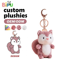 Porte-clés en peluche BIPU, éléphant gris personnalisé, rembourrage en coton PP, pendentif animal en peluche pour sac à dos et sac à main, idéal pour les fêtes (2-4 ans)