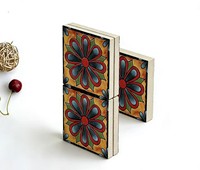 Carrelage en mosaïque céramique rustique jaune, rouge et bleu à motifs floraux 100x100mm, émaillé, résistant à l'usure, pour murs et sols intérieurs, garantie 3 ans