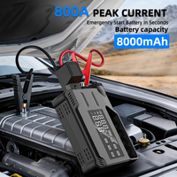 Batterie externe 12V portable avec compresseur d'air, démarreur de voiture multifonction avec gonfleur de pneus pour véhicule