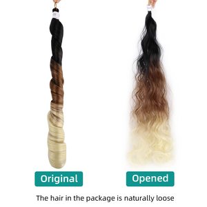 <span class=keywords><strong>Prix</strong></span> d'Usine 24 Pouces French Curl Fibre Haute Température Cheveux Synthétiques Trame Tressage Spirale Extensions pour Femmes Trame Simple - Product Image 6