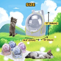 Sac à dos bulle Oxford pour chat, chien, lapin, avec fermeture éclair, approuvé par les compagnies aériennes, léger, respirant, portable, transparent, pour la randonnée