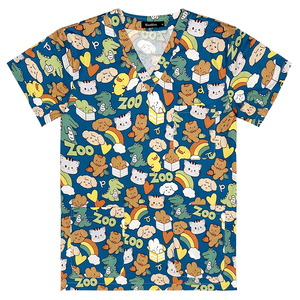 เครื่องแบบทางการแพทย์ผ้าฝ้ายแท้100% สำหรับทุกเพศชุดสครับพิมพ์ลายสำหรับโรงพยาบาล - Product Image 3