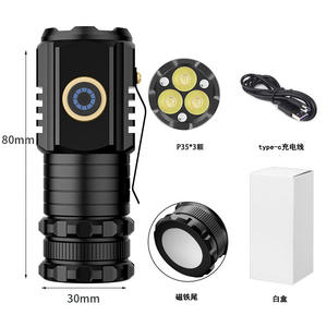 Mini linterna superbrillante de 3 LED, antorcha de estudio fotográfico impermeable recargable de 2000LM con imán de cola para luz de Camping - Product Image 2