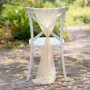 Voile de chaise en gaze de beauté, ruban en maille fleurie, rideau transparent, décoration de <span class=keywords><strong>mariage</strong></span> pour hôtel, housse de chaise, tissu de robe de mariée, <span class=keywords><strong>cravate</strong></span> en mousseline - Product Image 3