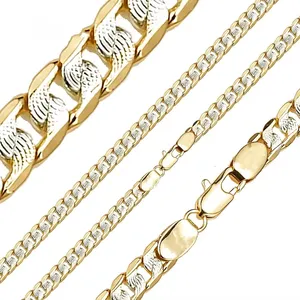 流行时尚14k金铜项链古巴链手链珠宝金链男女双色链