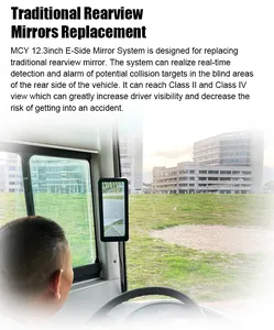12,3 дюймовое вертикальное зеркало бокового вида с разрезом, 1080P, монитор для грузовика, автобуса, автомобиля с двойной камерой объектива
