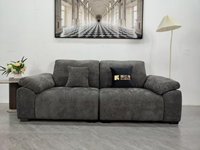 Déstockage : Canapé carré en tissu, structure en bois massif, luxueux, durable, écologique et confortable pour salon, hôtel, appartement