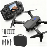 Drone Mini RC E88 PRO 4K HD Kamera Ganda Quadcopter Lipat LED Hover RC Dengan Layar E88 Pro Max Drone Pemula