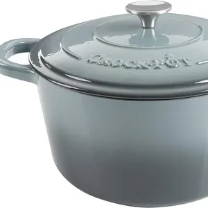 Marmite hollandaise <span class=keywords><strong>en</strong></span> <span class=keywords><strong>fonte</strong></span> émaillée antiadhésive de 6 QT, écologique, pour braiser, griller et cuire le pain, idéale pour les cuisines et restaurants - Product Image 1