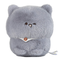 Peluche chaton gris mignon et amusant, adorable poupée, coussin câlin pour dormir, compagnon de lit, cadeau d'anniversaire parfait, unisexe, polyester