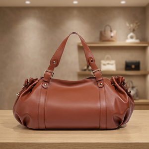 Fashion Women French Elegant Soft <b>Big</b> Capacity Button Closure Bucket Shape PU Casual Tote Bags for Ladies New - Product Image 1