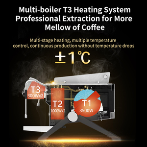 Commercial 2 Semi-Automatic Espresso Machine 9 <b>Bar</b> Stainless Steel Boiler 6200W Power Precise Temperature Control Kt3-2 E61 Comm - Product Image 5