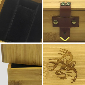 Bamboo <b>Watch</b> Box 11x11x7.5cm Square Durable Storage <b>Case</b> for Home Use - Product Image 4