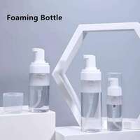 Flacon vide transparent blanc pour nettoyant visage moussant 50/80/100/150/200ml, distributeur de savon en plastique PET avec pompe à mousse
