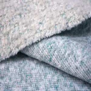 Fabbrica all'ingrosso personalizzato Stretch Super Soft Mohair Wool Loop Fancy Yarn Jacquard Wool Tweed abbigliamento mobili tessuto