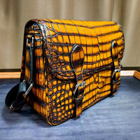Sac porte-documents en cuir véritable peau de crocodile de luxe de haute qualité sac à main pour hommes de bureau d'affaires exotiques