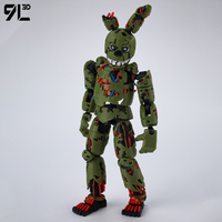 9L3D 打印塑料 FNAF 菲利普·法兹伯的披萨弹簧陷阱动作玩偶动漫模型 Lucky13 Dummy13 Titan13 摆件礼品