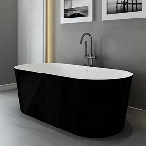 Fábrica de remolinos cinco estrellas hotel estándar nuevo huevo oval en forma de bañera cuarto de baño acrílico negro bañera - Product Image 1