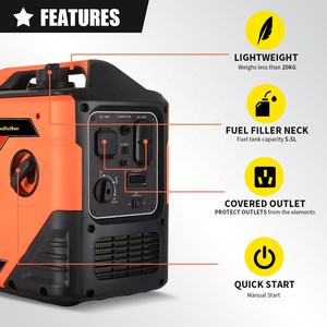 Générateur d'essence portable 4 temps refroidi par air 230/120&240V, réservoir de carburant de 5,5 L, 50/60Hz, léger et durable pour les voyages - Product Image 4