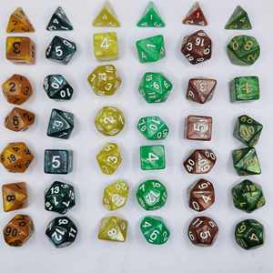 Juego de Dados de Plástico Acrílico para Juegos de Rol de Dungeons and Dragons, Juego de Dados Poliédricos Marmoleados de 7 Piezas, Dado D20 - Product Image 3