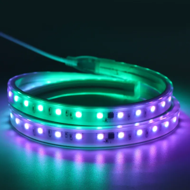 5050 RGB High Voltage Brightness AC 220V 50m/roll Bande Luces Tape SMD 2835 LED Strip Lights