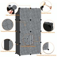 Étagère de rangement simple, bibliothèque pré-assemblée, armoire en plastique, meuble combiné, montage facile