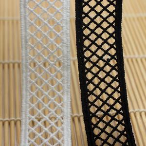 Offres Spéciales grille dentelle maille lait soie dentelle garnitures légèreté doux blanc noir bricolage à la main fille vêtement robe - Product Image 4