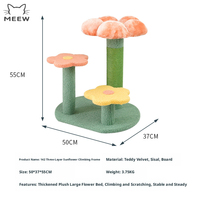 Tour d'escalade pour chat en peluche florale colorée avec perchoir et griffoir en sisal, mobilier pour chat, vente en gros pour animaleries