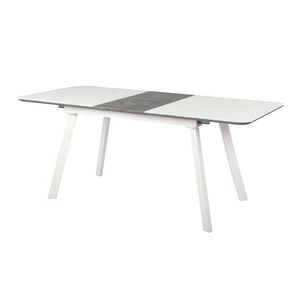 Muebles para el hogar, mesa de restaurante de 4/6 plazas extensible que ahorra espacio, mesa de comedor de MDF y alto brillo - Product Image 1