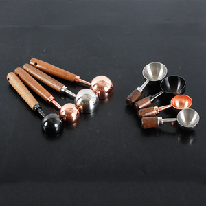 Tùy chỉnh thực phẩm cấp 30ml Cà Phê Muỗng cà phê sữa bột muỗng canh Quả Óc Chó xử lý 304 thép không gỉ gỗ xử lý đo muỗng - Product Image 1