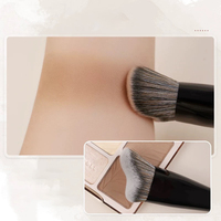 Pinceau de maquillage professionnel en nylon de qualité supérieure pour fond de teint et contouring, personnalisable avec logo OEM, marque privée
