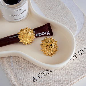 Pendientes de Sol en Forma de Corazón, Acero Inoxidable, Chapados en Oro, Joyería para Mujer, Regalo, Accesorio de Moda - Product Image 4