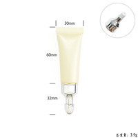 Tubos exprimidores de brillo de labios de 10/15 ML con aplicador de Metal etiqueta privada personalizada brillo de labios amarillo tubo exprimidor vacío