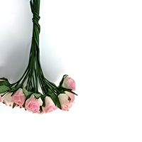 50 mini-roses artificielles roses en papier de mûrier pour scrapbooking, mariage, artisanat et décoration de cartes