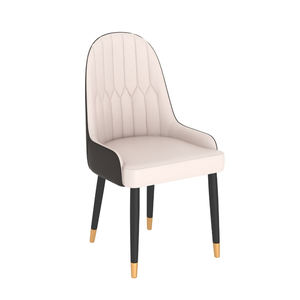 Chaise de salle à manger en cuir blanc de luxe moderne, simple, nordique, créative, entièrement équipée, pour la maison et l'hôtel - Product Image 1